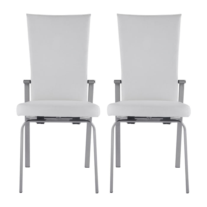 MOLLY Contemporary Motion-Back Side Chair w/ Brushed Steel Frame