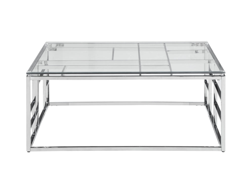 5073-OCC 39" Square Glass Top w/ Ladder Style Frame