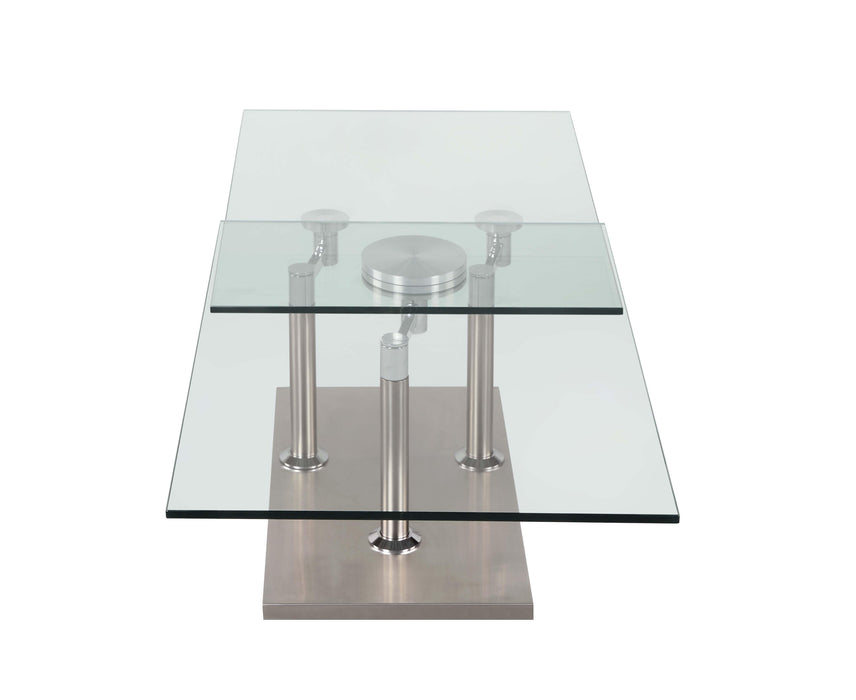 8164 Contemporary Dual Glass Top Cocktail Table