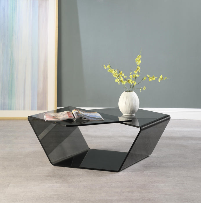 6644 Contemporary Tinted Bent Glass Cocktail Table