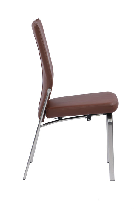 MOLLY Contemporary Motion-Back Side Chair w/ Brushed Steel Frame