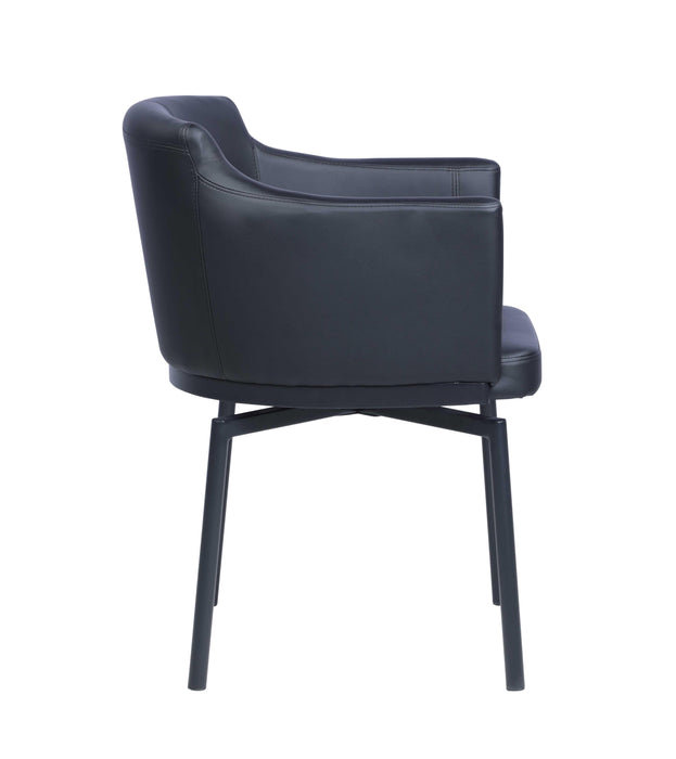 PIXIE-BLK Modern Club Arm Chair w/ Memory Swivel