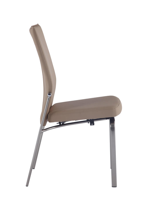 MOLLY Contemporary Motion-Back Side Chair w/ Brushed Steel Frame