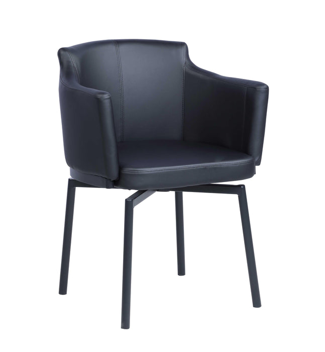 PIXIE-BLK Modern Club Arm Chair w/ Memory Swivel