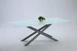 JACKIE Dining Table w/ Starphire Glass and X-Shaped Base image