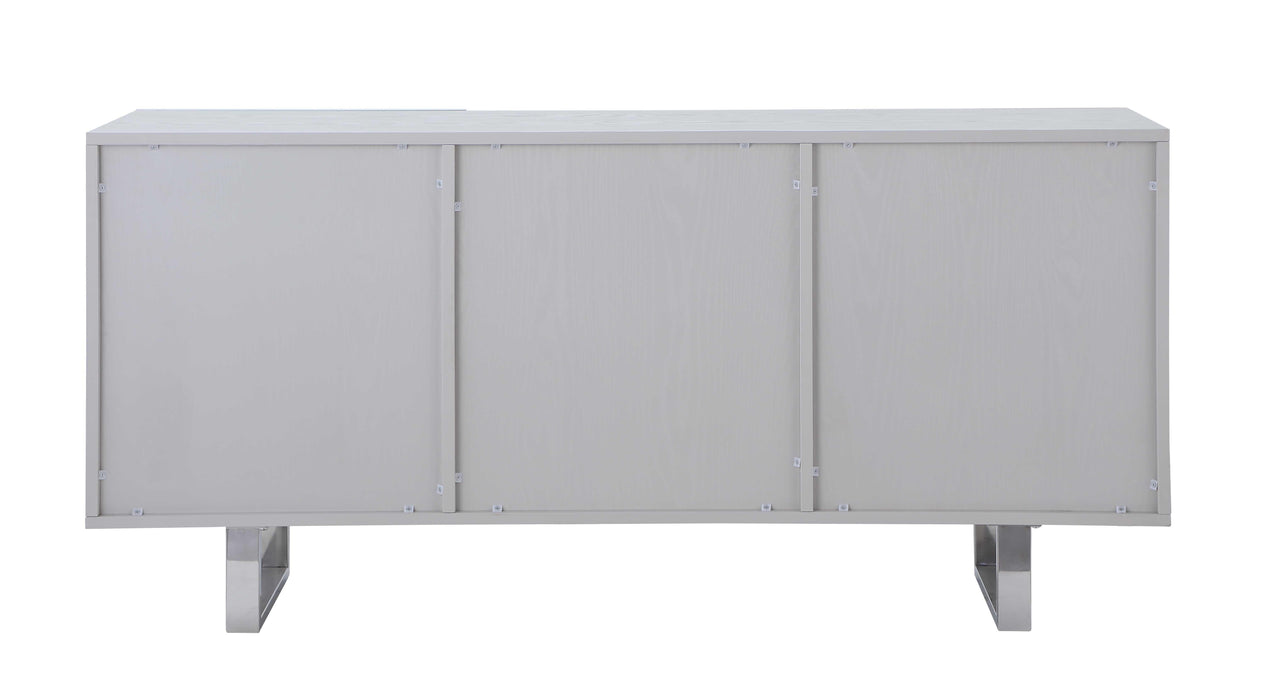 KENDALL Contemporary Buffet w/ Steel Legs & Seashell Veneer Accents