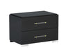 FLORENCE Modern 2-Drawer Gloss Black Night Stand image