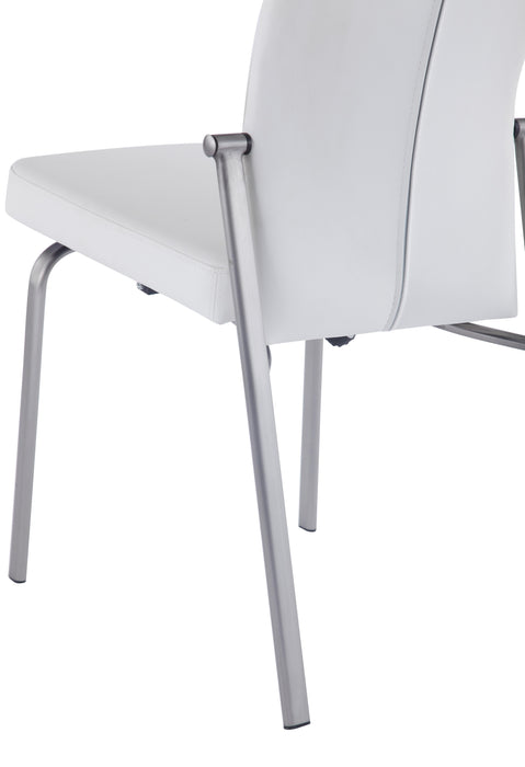 MOLLY Contemporary Motion-Back Side Chair w/ Brushed Steel Frame