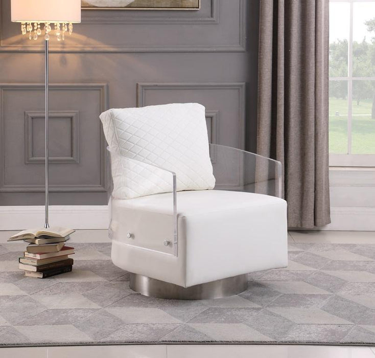 CIARA Contemporary Acrylic Back Swiveling Accent Chair image