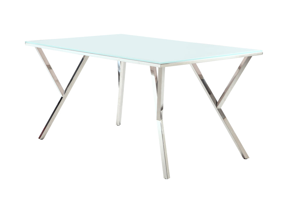 JADE Modern Starphire Glass Top Dining Table