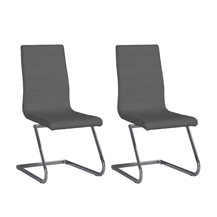 JANET Contemporary Cantilever Side Chair w/ Double Stitching