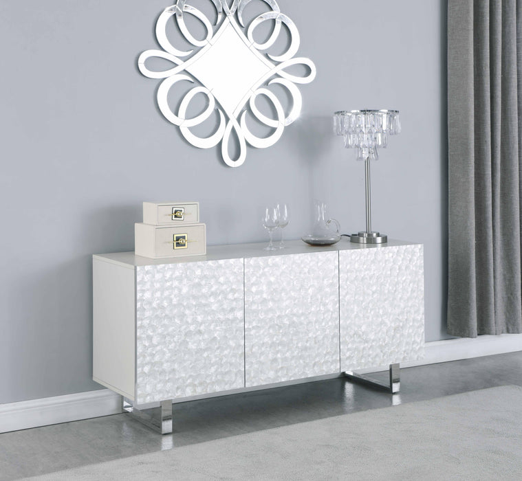 KENDALL Contemporary Buffet w/ Steel Legs & Seashell Veneer Accents image