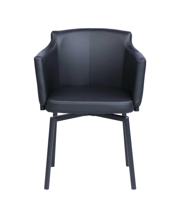 PIXIE-BLK Modern Club Arm Chair w/ Memory Swivel