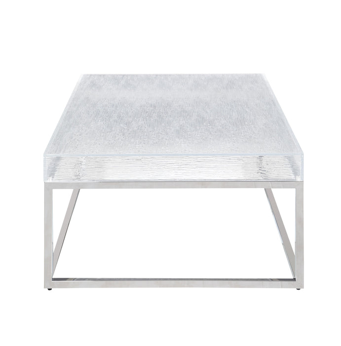 VALERIE-OCC Contemporary Square Cocktail Table w/ Acrylic Top & Steel Frame