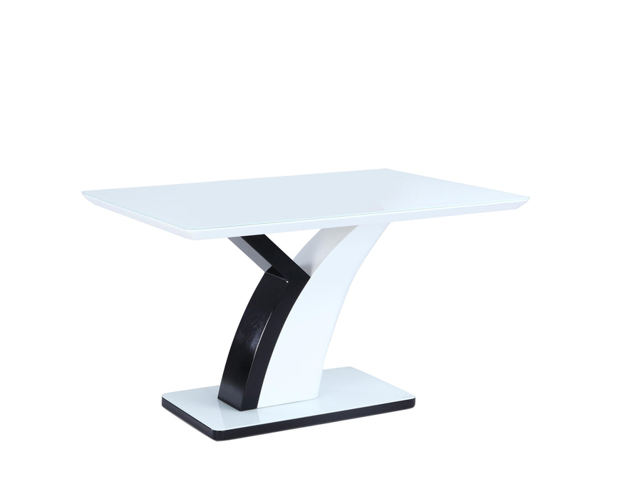 NATASHA Modern Dining Table w/ Starphire Glass Top