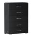 FLORENCE Modern 5-Drawer Gloss Black Bedroom Chest image