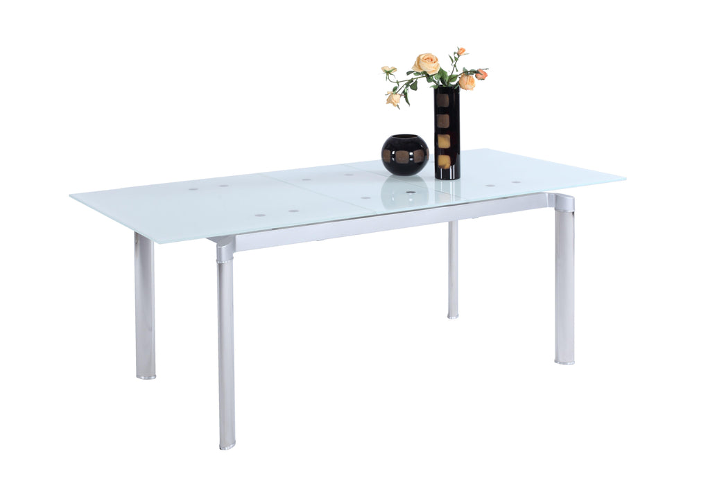 TARA Modern Extendable White Glass Dining Table