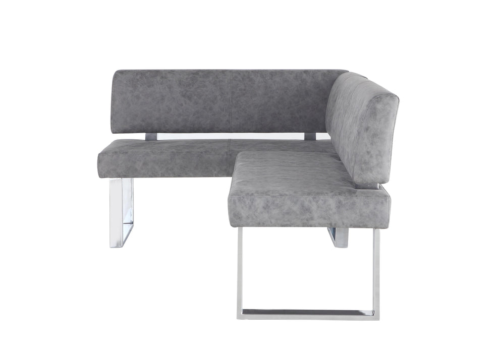 GENEVIEVE Modern Gray Reversible Upholstered Nook