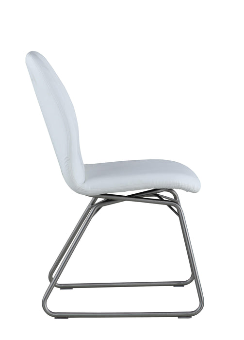 GRETCHEN Contemporary Curved-Back Side Chair w/ Sled Base