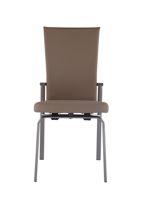 MOLLY Contemporary Motion-Back Side Chair w/ Brushed Steel Frame