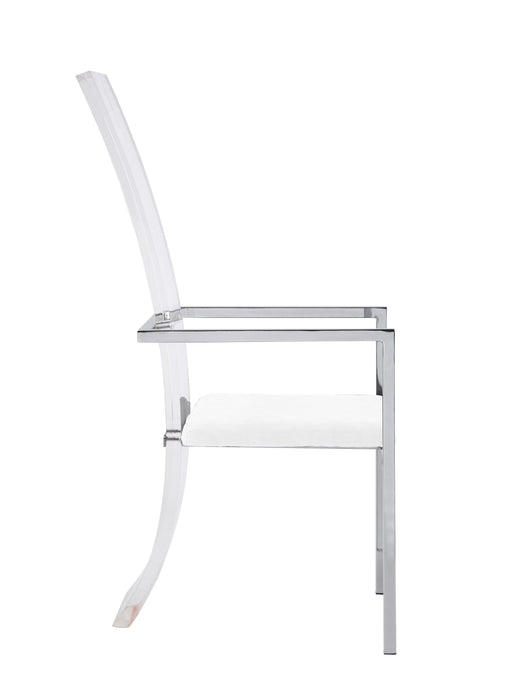 LAYLA Contemporary Acrylic High-Back Upholstered Arm Chair