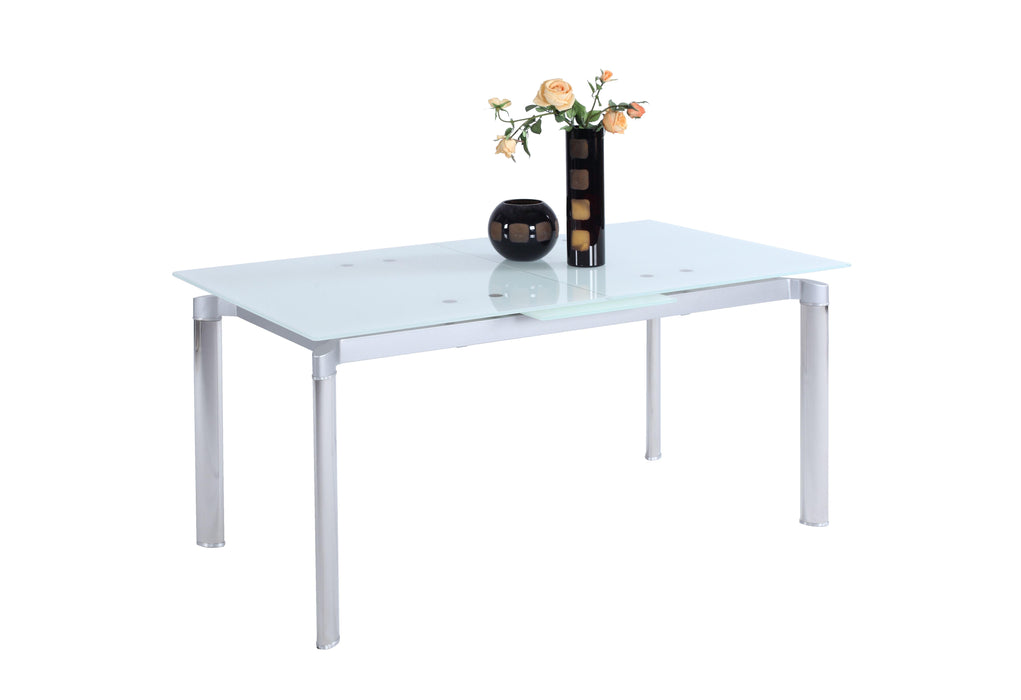 TARA Modern Extendable White Glass Dining Table