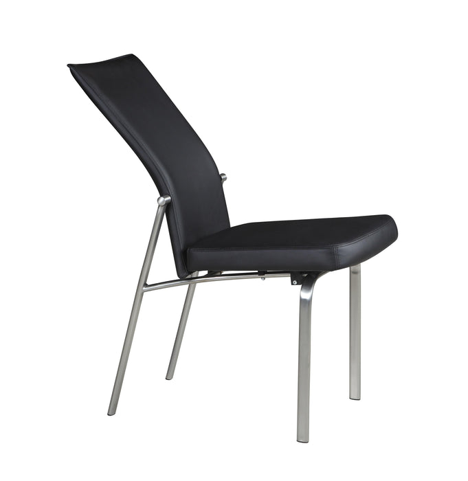 MOLLY Contemporary Motion-Back Side Chair w/ Brushed Steel Frame