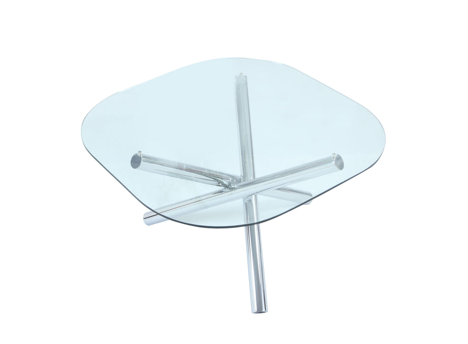 LEATRICE Contemporary Square Round Glass Top Table