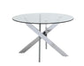 DUSTY Contemporary Dining Table w/ Clear Round Glass Top image