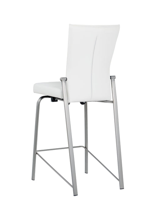 MOLLY Contemporary Motion Back Counter Stool w/ Brushed Steel Frame