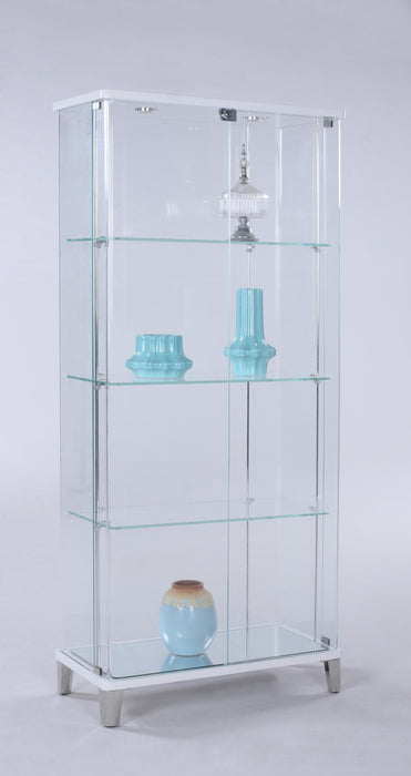 6639 CUR Starphire Glass Curio w/ Bent Glass Back image