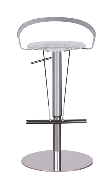 4928-AS Contemporary Pneumatic-Adjustable Stool w/ Solid Acrylic Seat