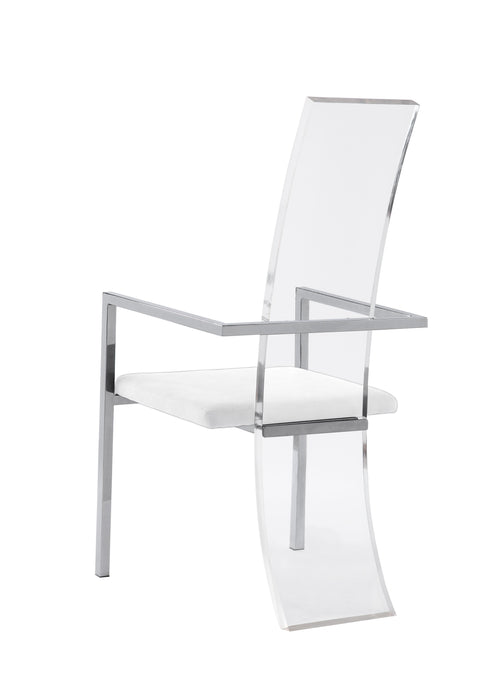 LAYLA Contemporary Acrylic High-Back Upholstered Arm Chair