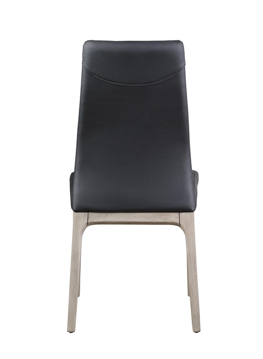 ESTHER Modern Contour Back Upholstered Side Chair w/ Solid Wood Base