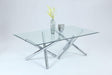 LEATRICE Rectangular Table w/ 42"x 72" Glass Top (2 Bases Needed) image