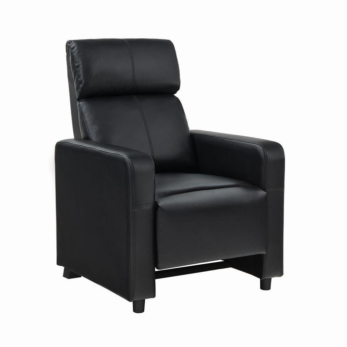 Toohey Home Theater Push Back Recliner Black