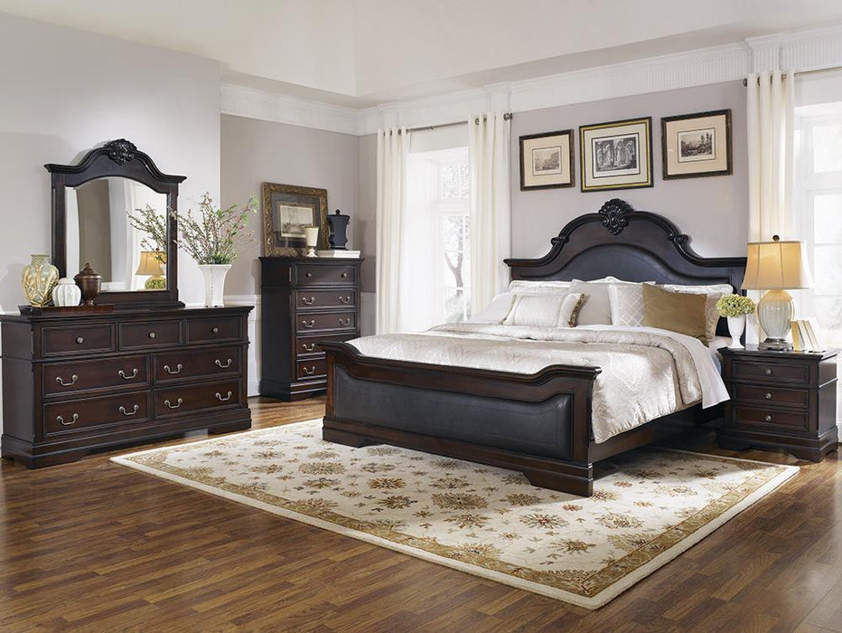 Cambridge Eastern King Panel Bed Cappuccino and Brown