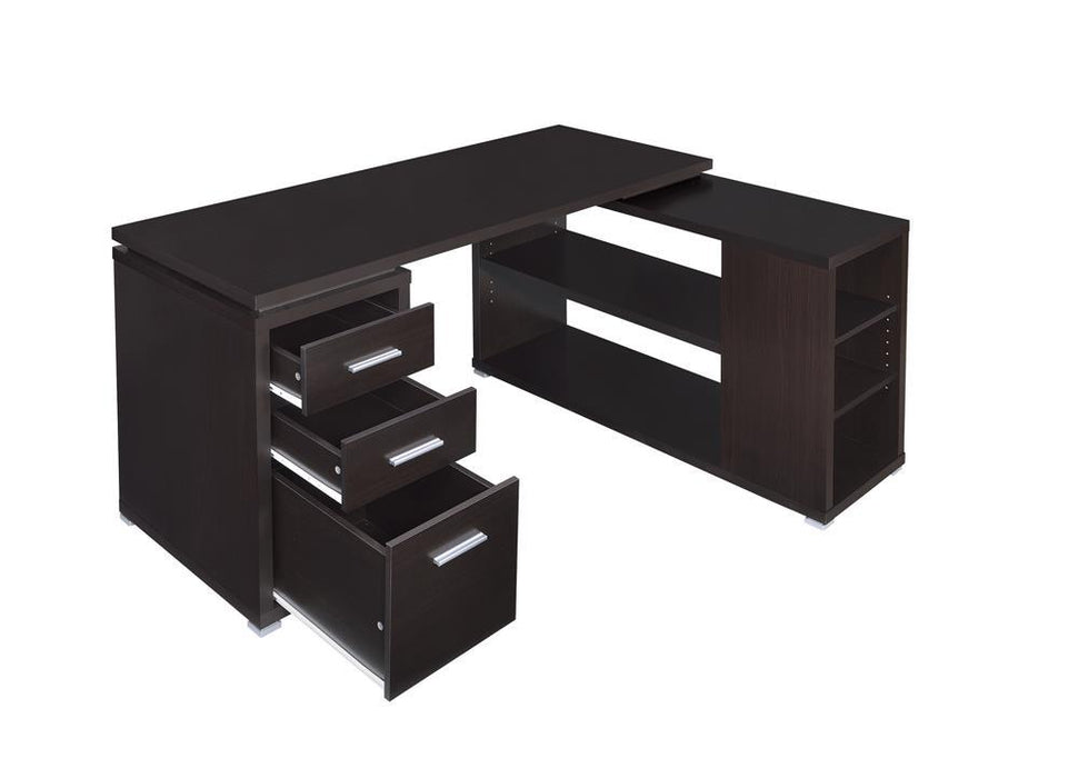 Yvette L-shape Office Desk Cappuccino