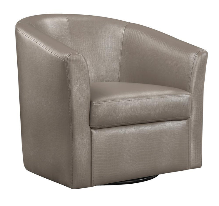 Turner Upholstery Sloped Arm Accent Swivel Chair Champagne