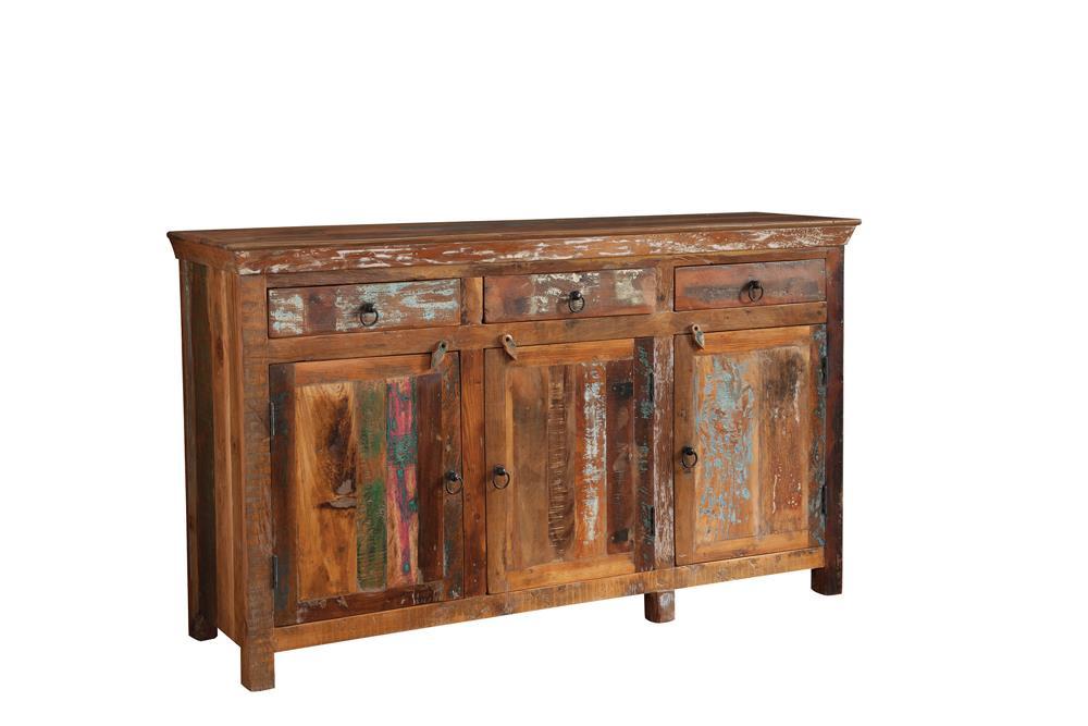 Henry 3-door Accent Cabinet Reclaimed Wood