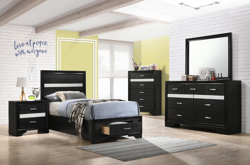 Miranda Twin Storage Bed Black