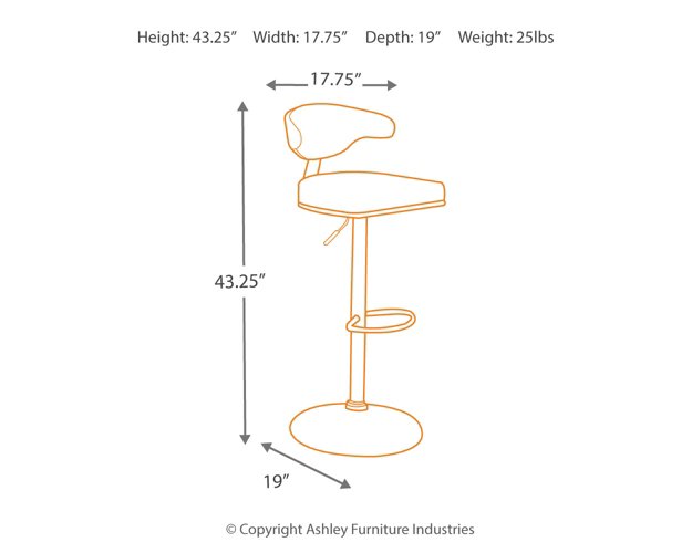 Bellatier Adjustable Height Bar Stool - Yulissa Home Furnishings (NJ)