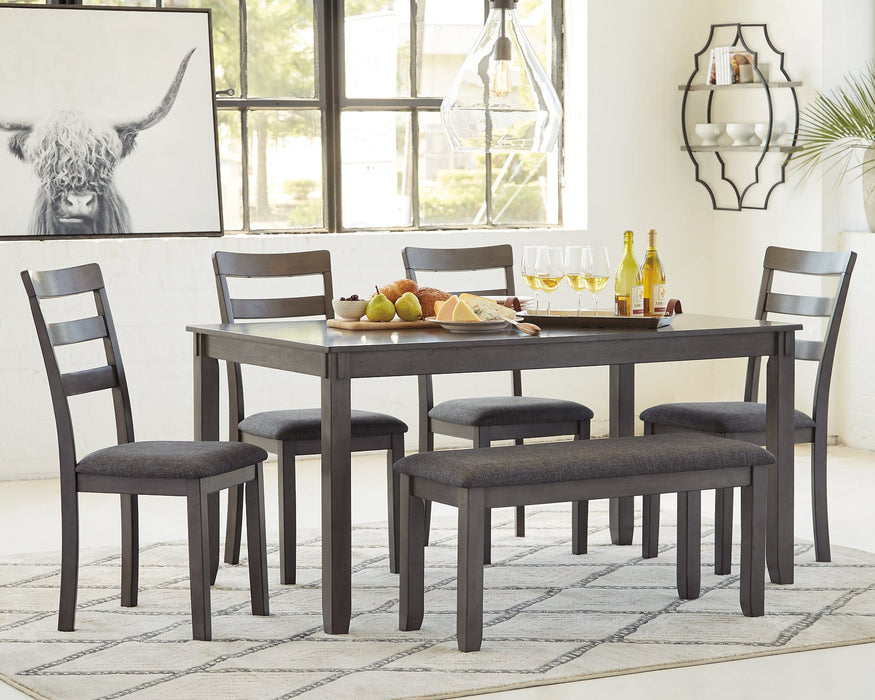 Bridson Dining Table and Chairs with Bench (Set of 6) - Yulissa Home Furnishings (NJ)