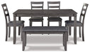 Bridson Dining Table and Chairs with Bench (Set of 6) - Yulissa Home Furnishings (NJ)