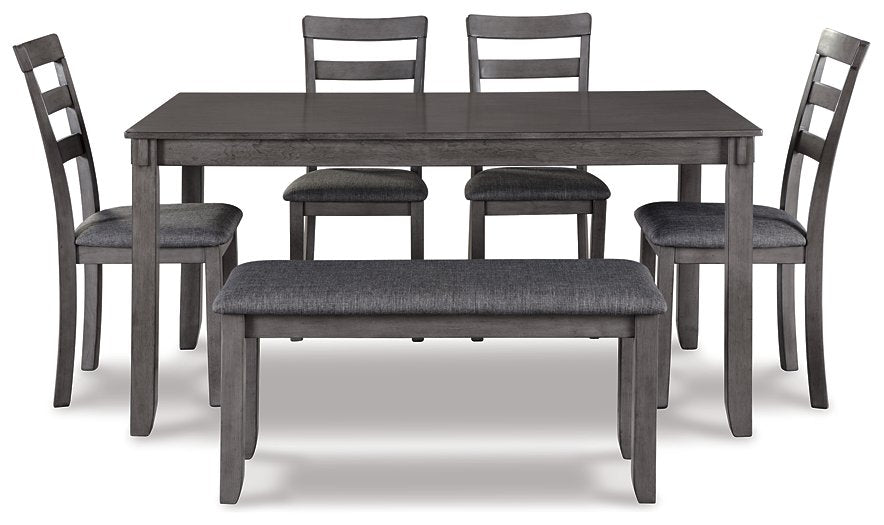 Bridson Dining Table and Chairs with Bench (Set of 6) - Yulissa Home Furnishings (NJ)