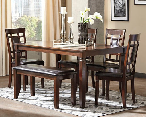 Bennox Dining Table and Chairs with Bench (Set of 6) - Yulissa Home Furnishings (NJ)