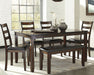 Coviar Dining Table and Chairs with Bench (Set of 6) - Yulissa Home Furnishings (NJ)