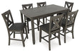 Caitbrook Counter Height Dining Table and Bar Stools (Set of 7) - Yulissa Home Furnishings (NJ)