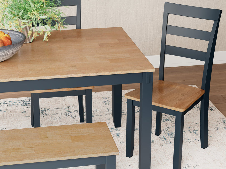 Gesthaven Dining Table with 4 Chairs and Bench (Set of 6) - Yulissa Home Furnishings (NJ)