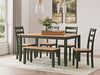 Gesthaven Dining Table with 4 Chairs and Bench (Set of 6) - Yulissa Home Furnishings (NJ)